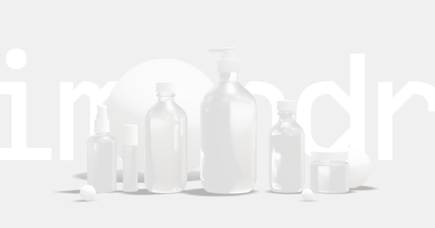 Transparent aesop bottles